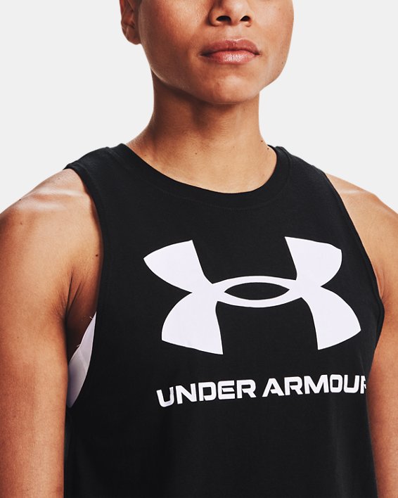 Women's UA Rival Tank in Black image number 3